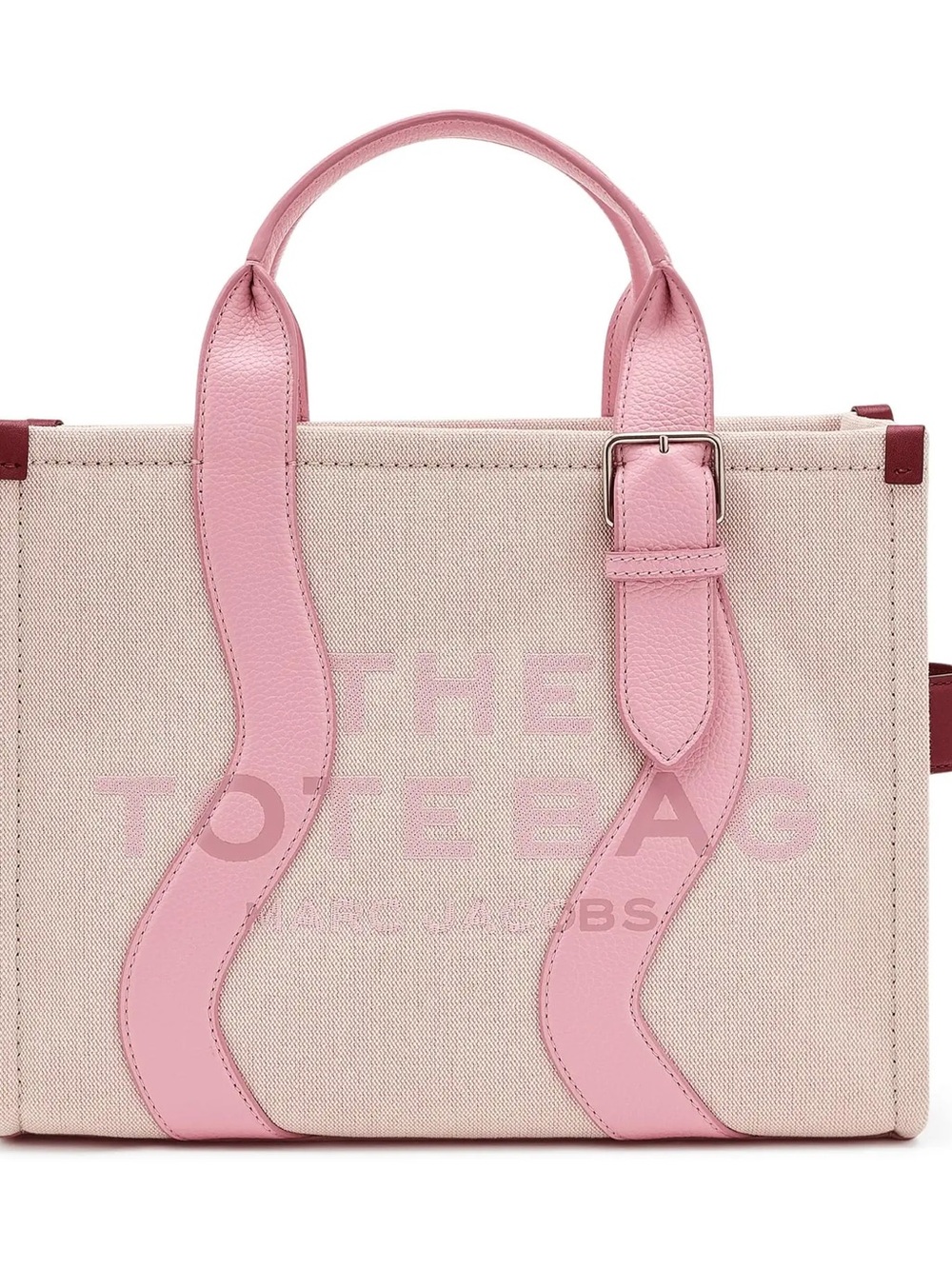 BRAND NEW Marc Jacobs The Wavy Medium Tote with Pink Leather Trim - Picture 2 of 15